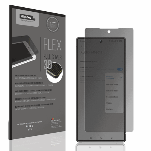 Blickschutzfolie von dipos passend für BLKE S B25, 100% Displayabdeckung und blasenfreie Montage