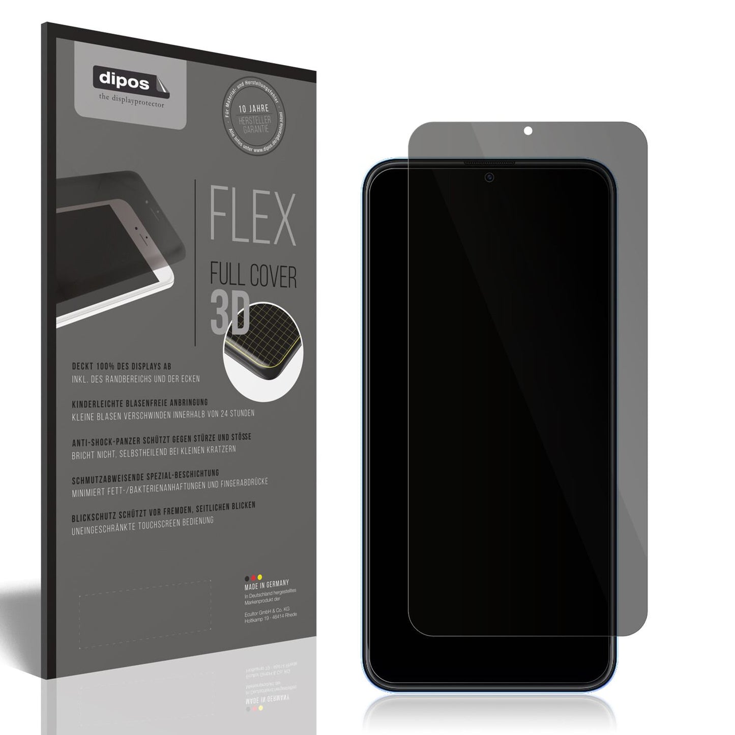 Blickschutzfolie von dipos passend für Coolpad Cool 12A, 100% Displayabdeckung und blasenfreie Montage