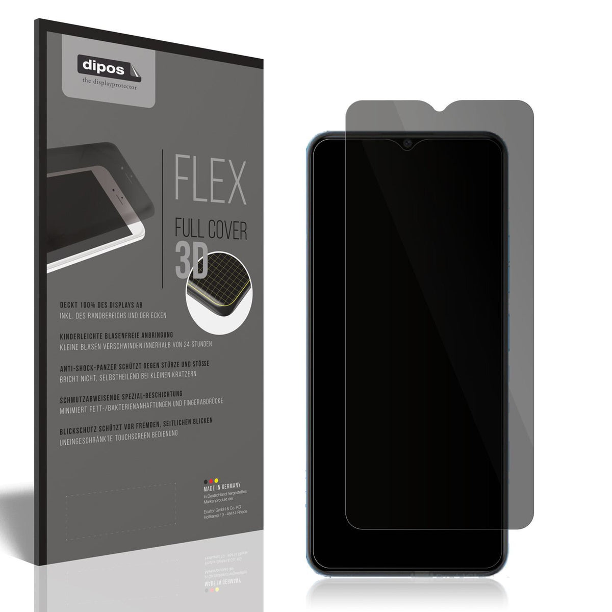 Blickschutzfolie von dipos passend für Coolpad Cool 20s, 100% Displayabdeckung und blasenfreie Montage
