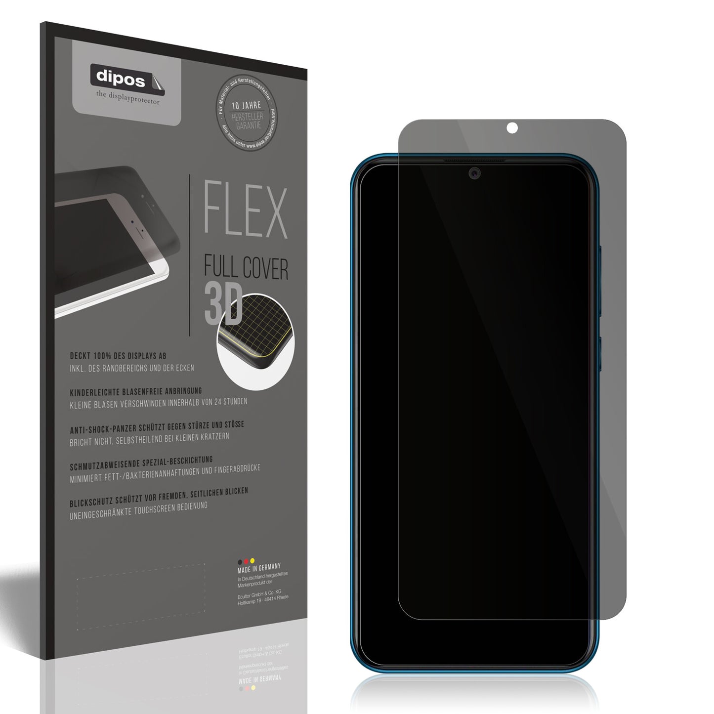 Blickschutzfolie von dipos passend für Coolpad Cool 5, 100% Displayabdeckung und blasenfreie Montage