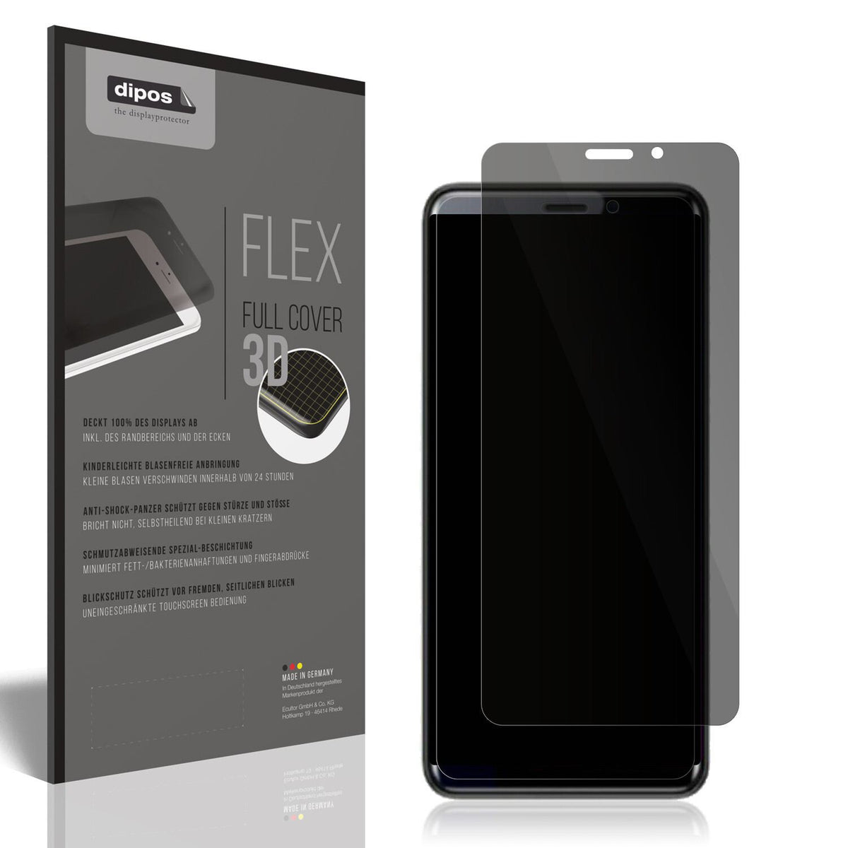 Blickschutzfolie von dipos passend für Coolpad Cool Play 7C, 100% Displayabdeckung und blasenfreie Montage