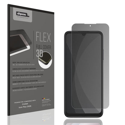 Blickschutzfolie von dipos passend für Cricket Icon Plus 2026, 100% Displayabdeckung und blasenfreie Montage