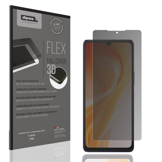 Blickschutzfolie von dipos passend für Cubot P90, 100% Displayabdeckung und blasenfreie Montage