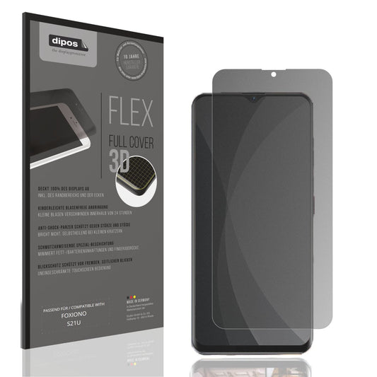Blickschutzfolie von dipos passend für FOXIONO S21U, 100% Displayabdeckung und blasenfreie Montage
