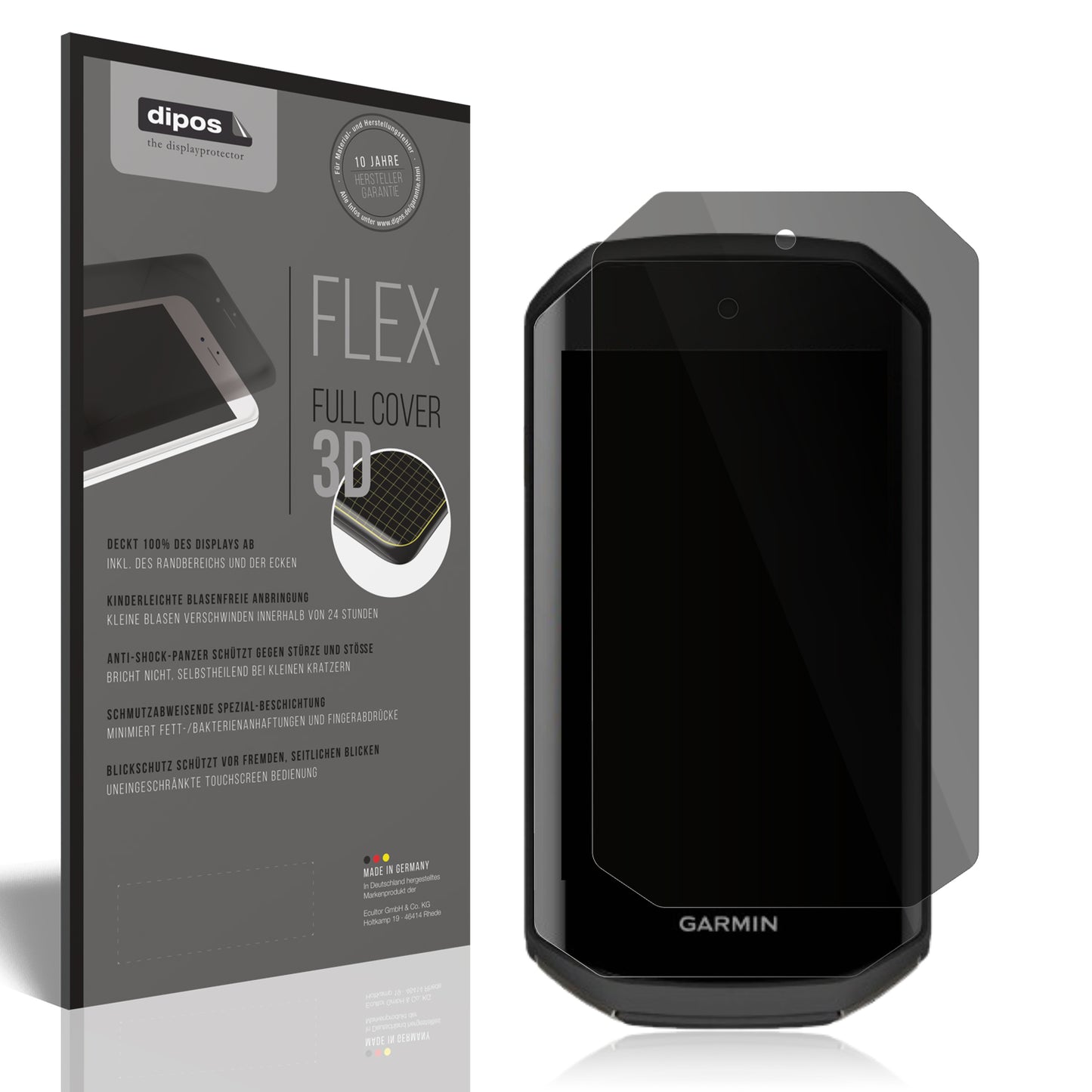 Blickschutzfolie von dipos passend für Garmin Edge 1050, 100% Displayabdeckung und blasenfreie Montage