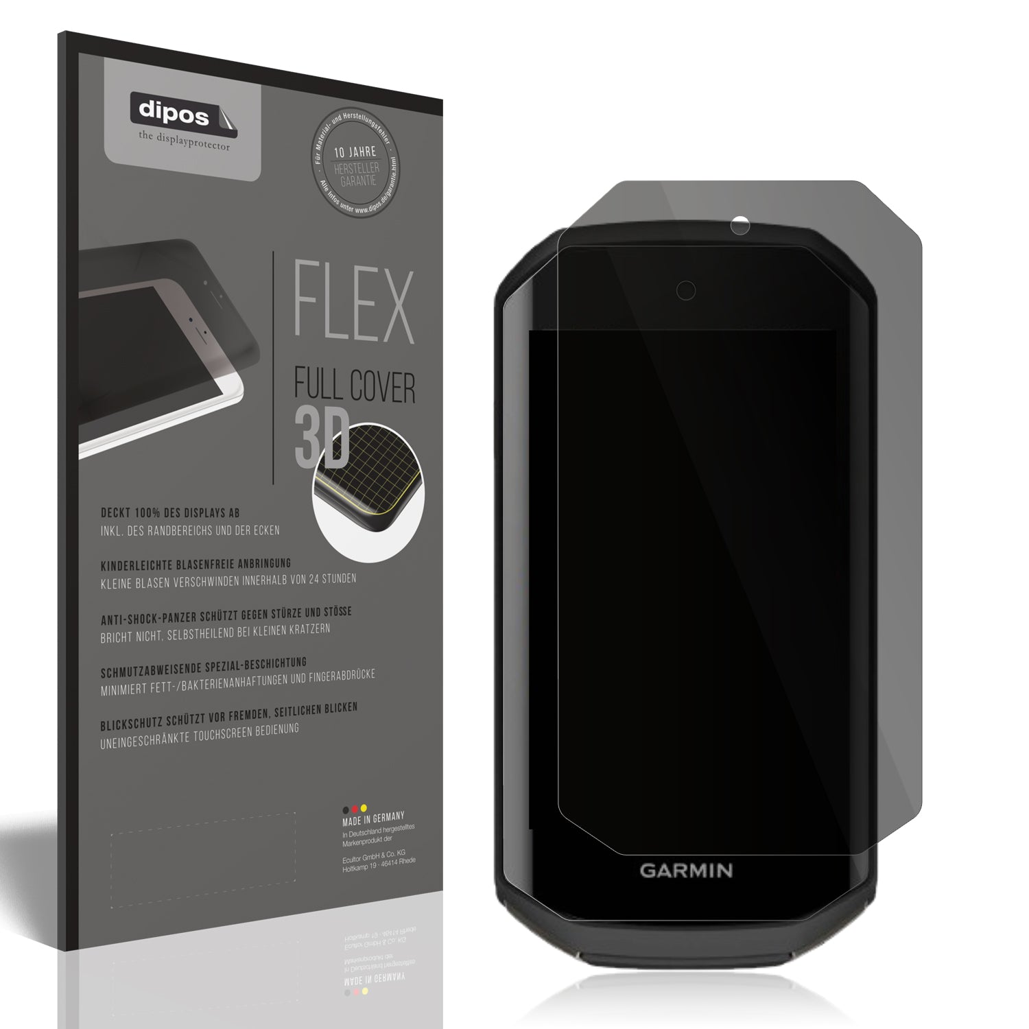 Blickschutzfolie von dipos passend für Garmin Edge 1050, 100% Displayabdeckung und blasenfreie Montage