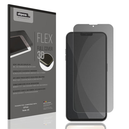 Blickschutzfolie von dipos passend für GFive Note 25, 100% Displayabdeckung und blasenfreie Montage