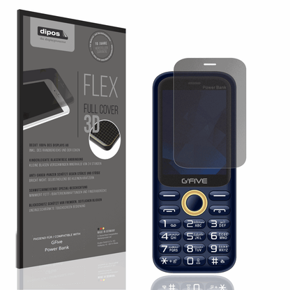 Blickschutzfolie von dipos passend für GFive Power Bank, 100% Displayabdeckung und blasenfreie Montage