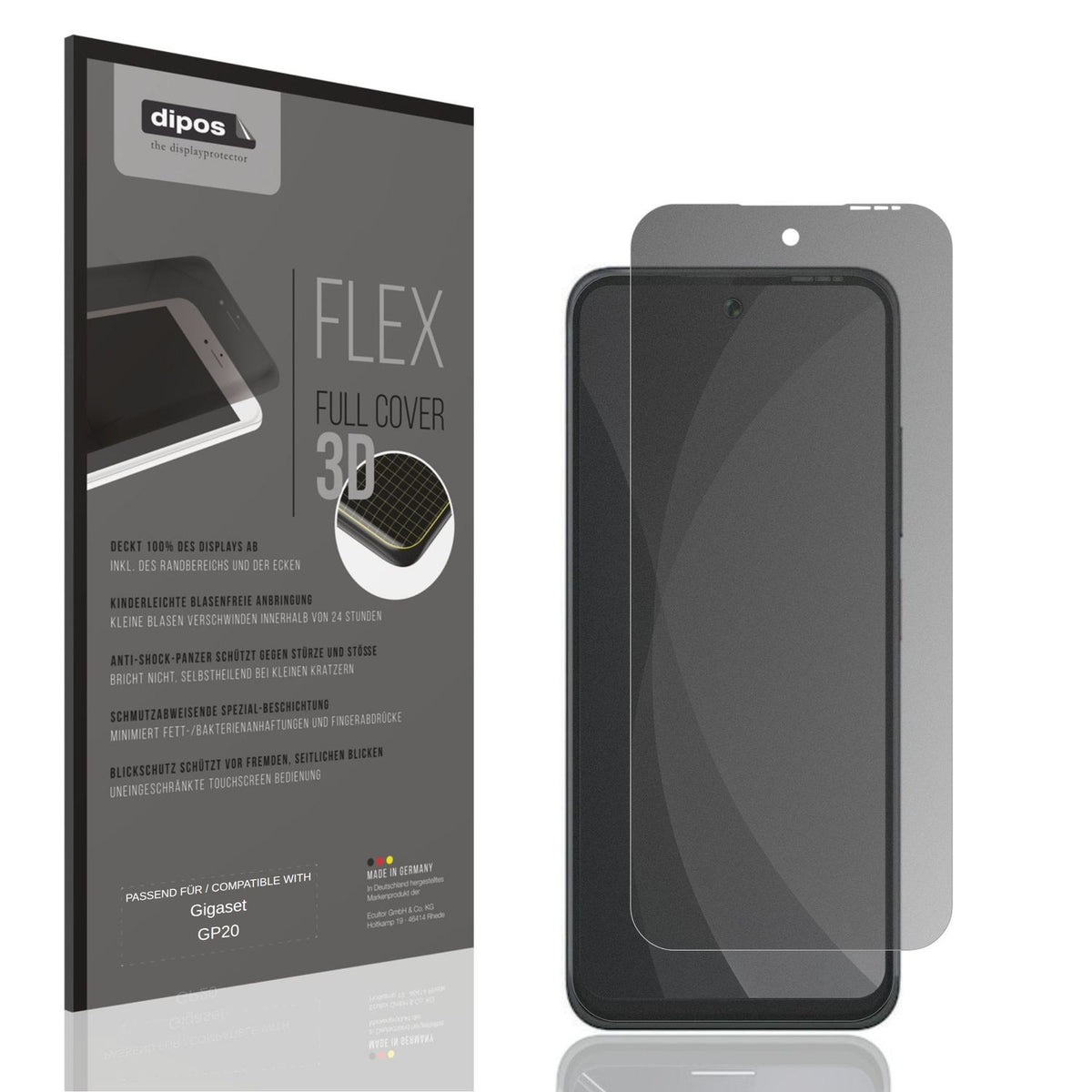 Blickschutzfolie von dipos passend für Gigaset GP20, 100% Displayabdeckung und blasenfreie Montage