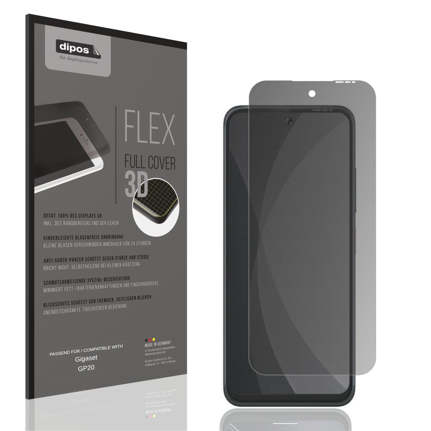 Blickschutzfolie von dipos passend für Gigaset GP20, 100% Displayabdeckung und blasenfreie Montage
