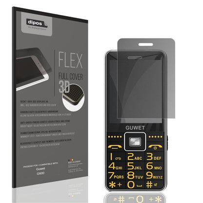Blickschutzfolie von dipos passend für Guwet G600, 100% Displayabdeckung und blasenfreie Montage