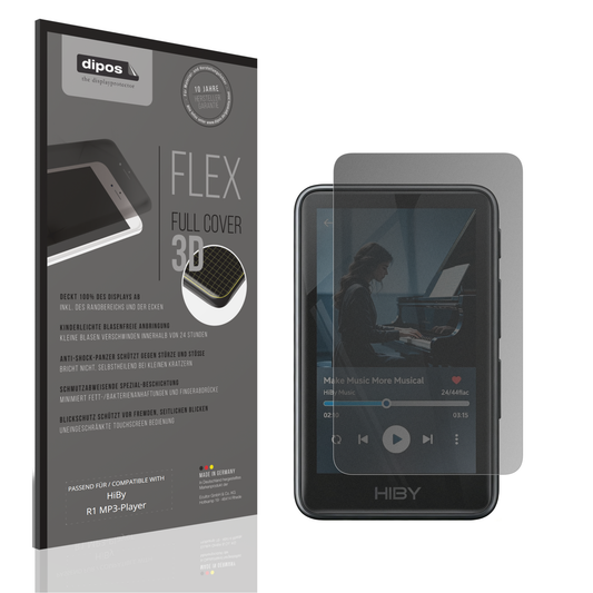 Blickschutzfolie von dipos passend für HiBy R1 MP3-Player, 100% Displayabdeckung und blasenfreie Montage