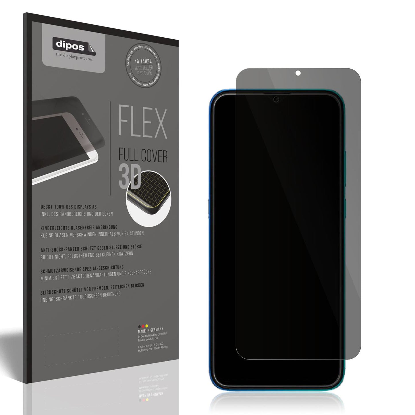 Blickschutzfolie von dipos passend für Hisense E60 Lite, 100% Displayabdeckung und blasenfreie Montage