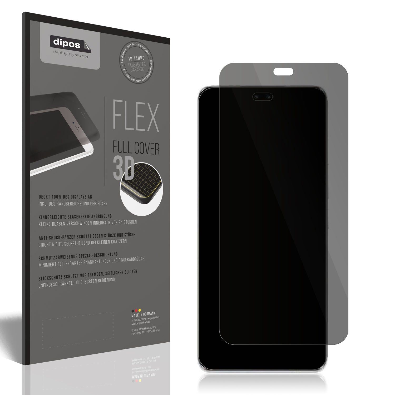Blickschutzfolie von dipos passend für Honor 200 Pro, 100% Displayabdeckung und blasenfreie Montage