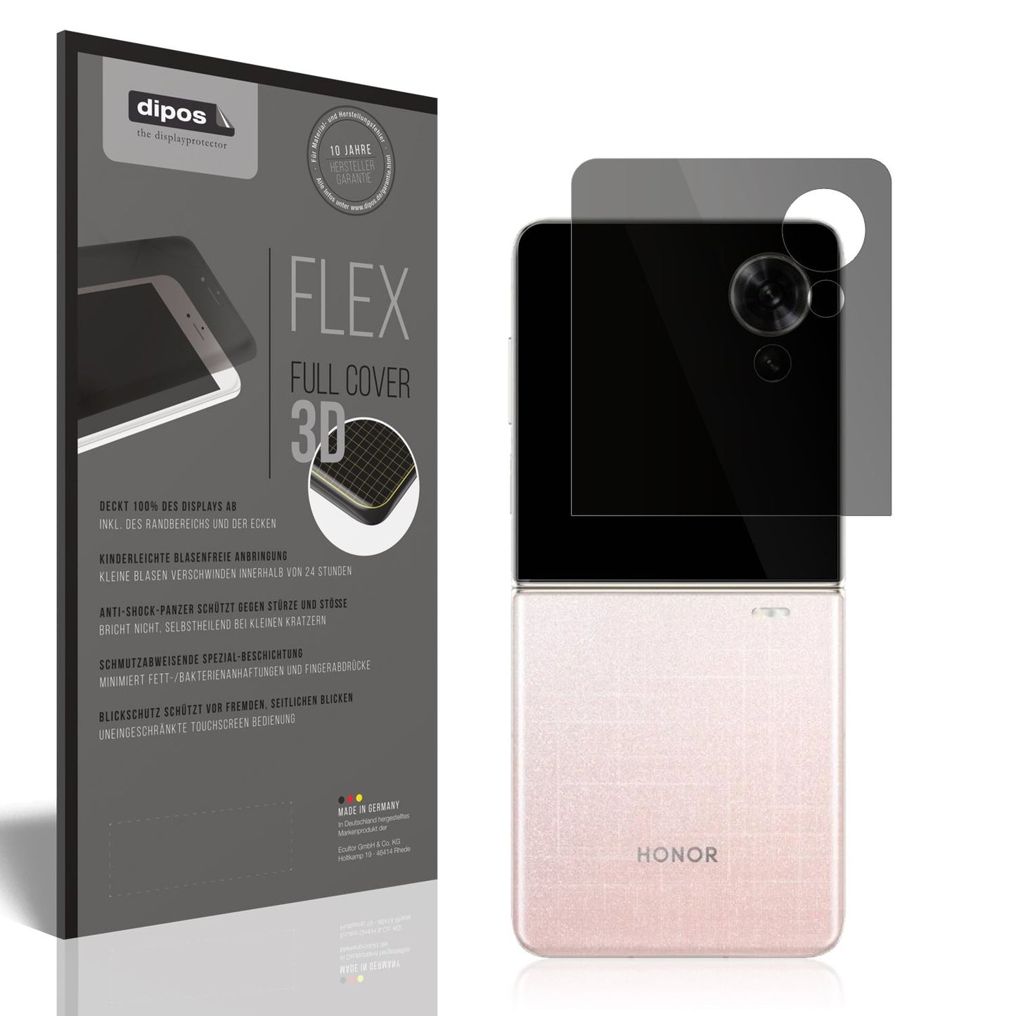 Blickschutzfolie von dipos passend für Honor Magic V Flip2 Aussenseite, 100% Displayabdeckung und blasenfreie Montage