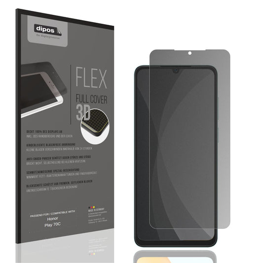 Blickschutzfolie von dipos passend für Honor Play 70C, 100% Displayabdeckung und blasenfreie Montage