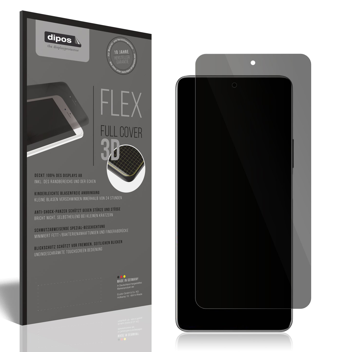 Blickschutzfolie von dipos passend für Honor X9d, 100% Displayabdeckung und blasenfreie Montage
