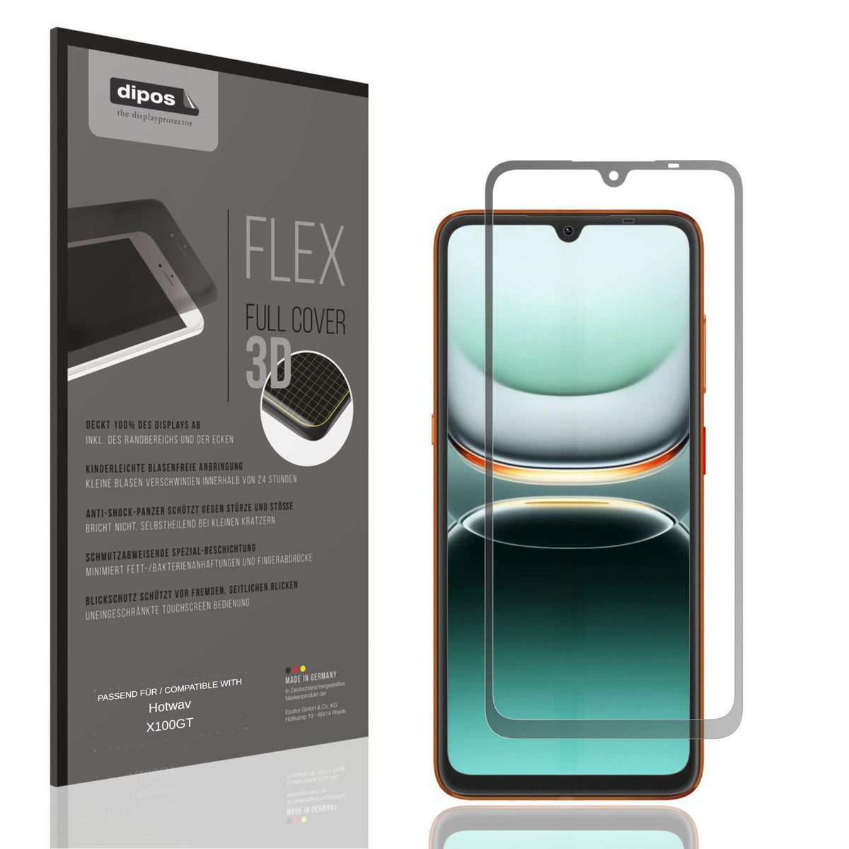 Blickschutzfolie von dipos passend für Hotwav X100GT, 100% Displayabdeckung und blasenfreie Montage