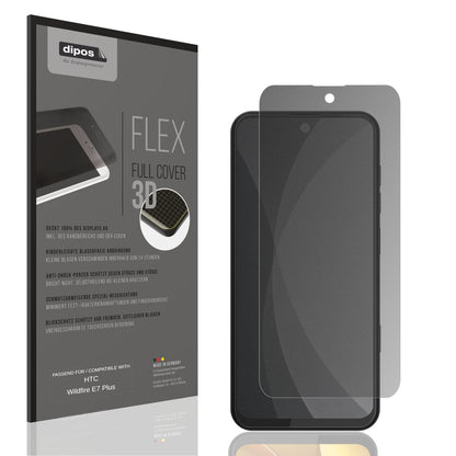 Blickschutzfolie von dipos passend für HTC Wildfire E7 Plus, 100% Displayabdeckung und blasenfreie Montage