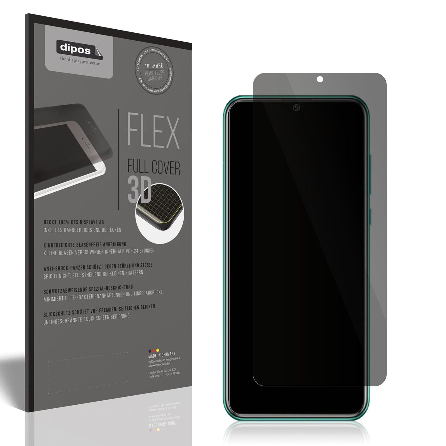 Blickschutzfolie von dipos passend für Huawei Enjoy 50 Pro, 100% Displayabdeckung und blasenfreie Montage