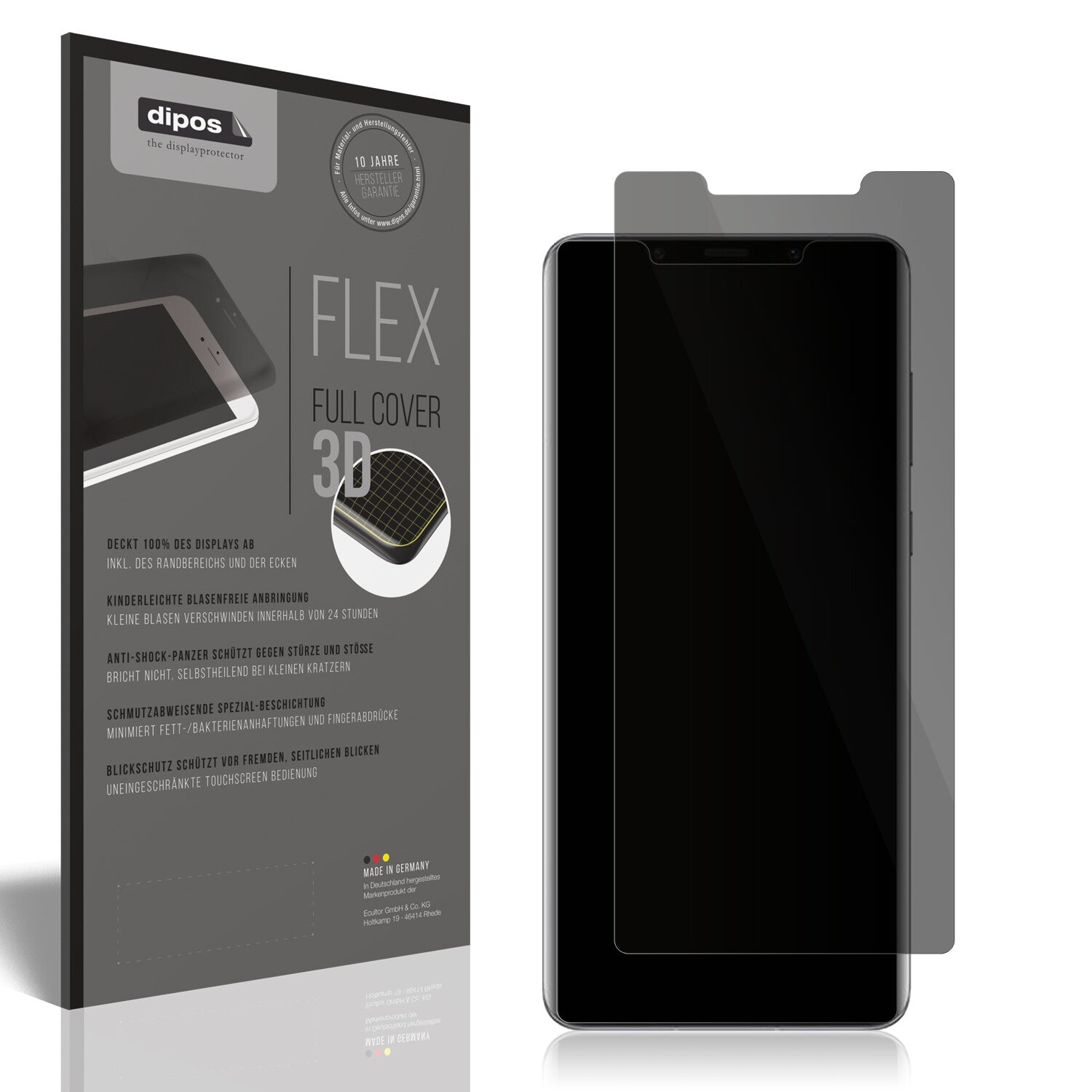 Blickschutzfolie von dipos passend für Huawei Mate 50 RS Porsche Design, 100% Displayabdeckung und blasenfreie Montage