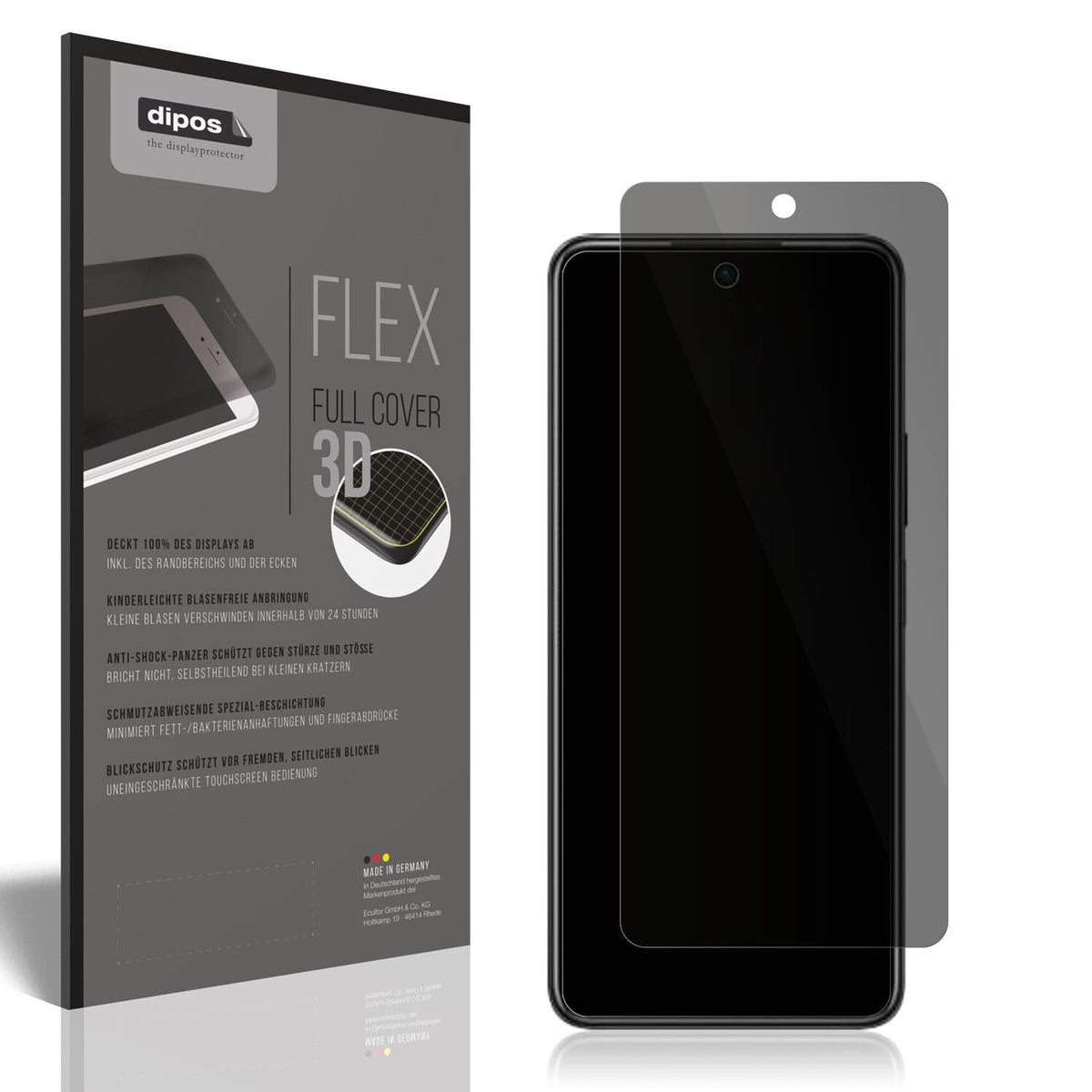 Blickschutzfolie von dipos passend für Infinix Zero 5G, 100% Displayabdeckung und blasenfreie Montage