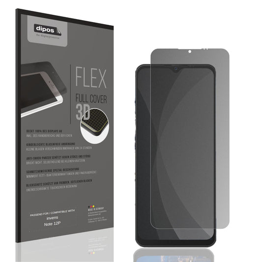 Blickschutzfolie von dipos passend für invens Note 12P, 100% Displayabdeckung und blasenfreie Montage