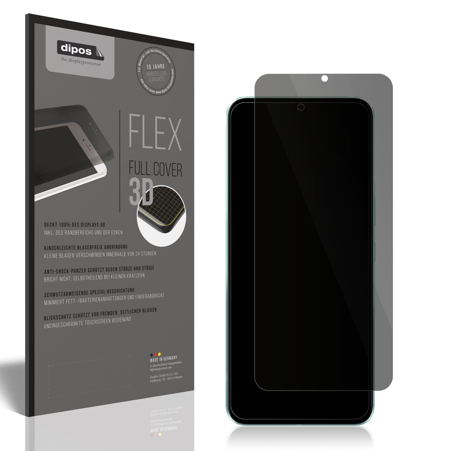 Blickschutzfolie von dipos passend für Itel Vision 3 Plus, 100% Displayabdeckung und blasenfreie Montage