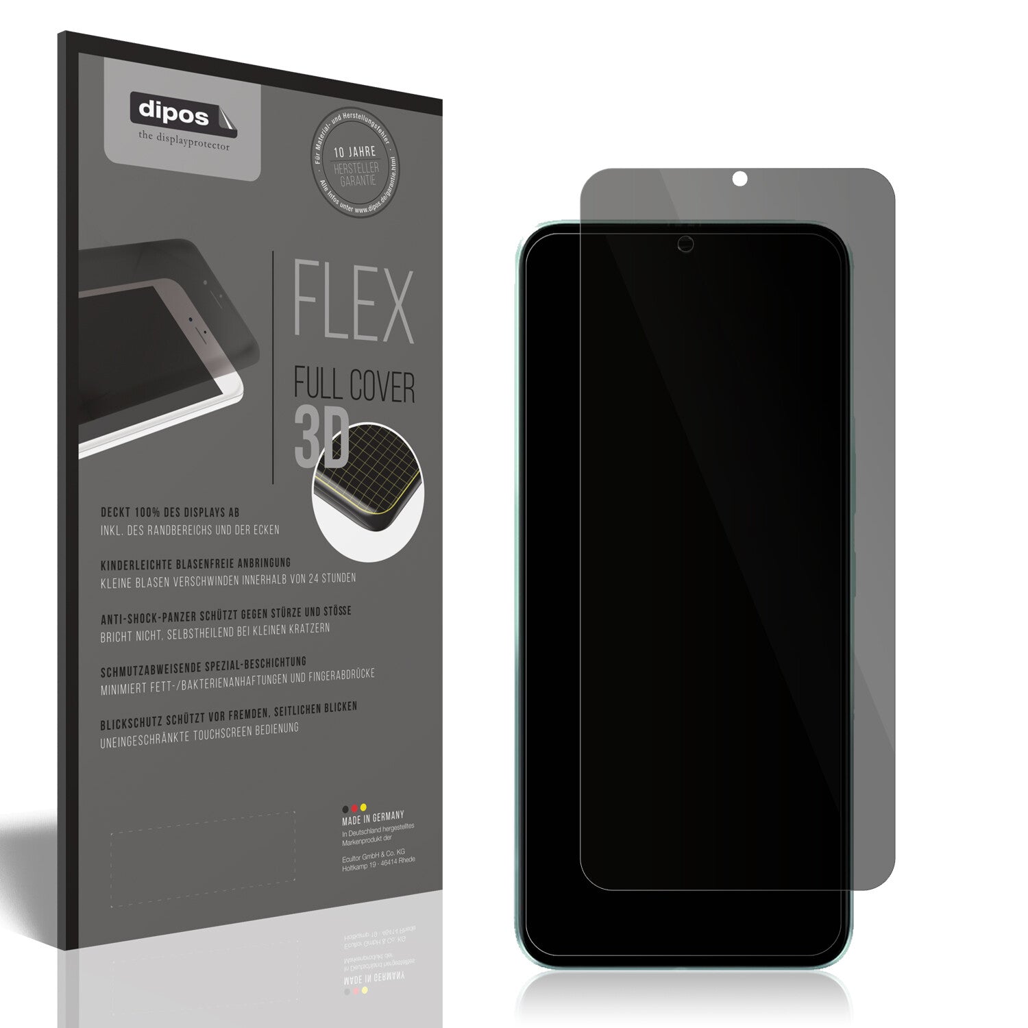 Blickschutzfolie von dipos passend für Itel Vision 3 Plus, 100% Displayabdeckung und blasenfreie Montage
