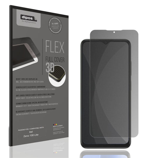 Blickschutzfolie von dipos passend für Itel Zeno 100 Lite, 100% Displayabdeckung und blasenfreie Montage