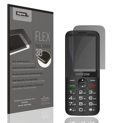 Blickschutzfolie von dipos passend für Konrow Senior 280 Next, 100% Displayabdeckung und blasenfreie Montage