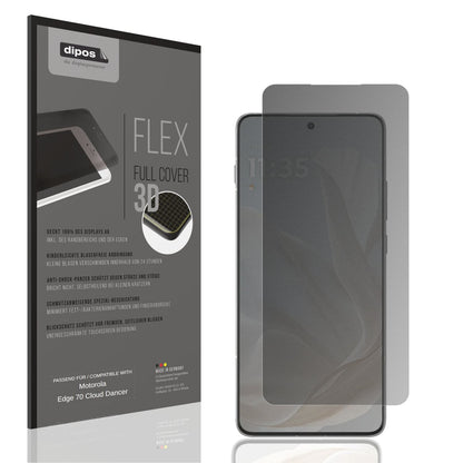 Blickschutzfolie von dipos passend für Motorola Edge 70 Cloud Dancer, 100% Displayabdeckung und blasenfreie Montage