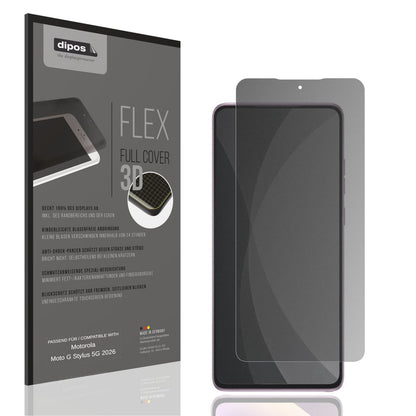 Blickschutzfolie von dipos passend für Motorola Moto G Stylus 5G 2026, 100% Displayabdeckung und blasenfreie Montage