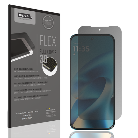 Blickschutzfolie von dipos passend für Motorola Moto G87, 100% Displayabdeckung und blasenfreie Montage