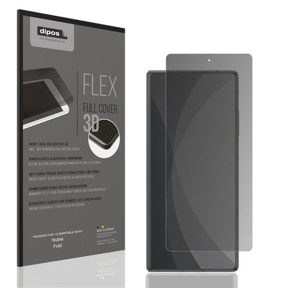 Blickschutzfolie von dipos passend für Nubia Fold Aussenseite, 100% Displayabdeckung und blasenfreie Montage