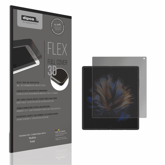 Blickschutzfolie von dipos passend für Nubia Fold Aussenseite, 100% Displayabdeckung und blasenfreie Montage