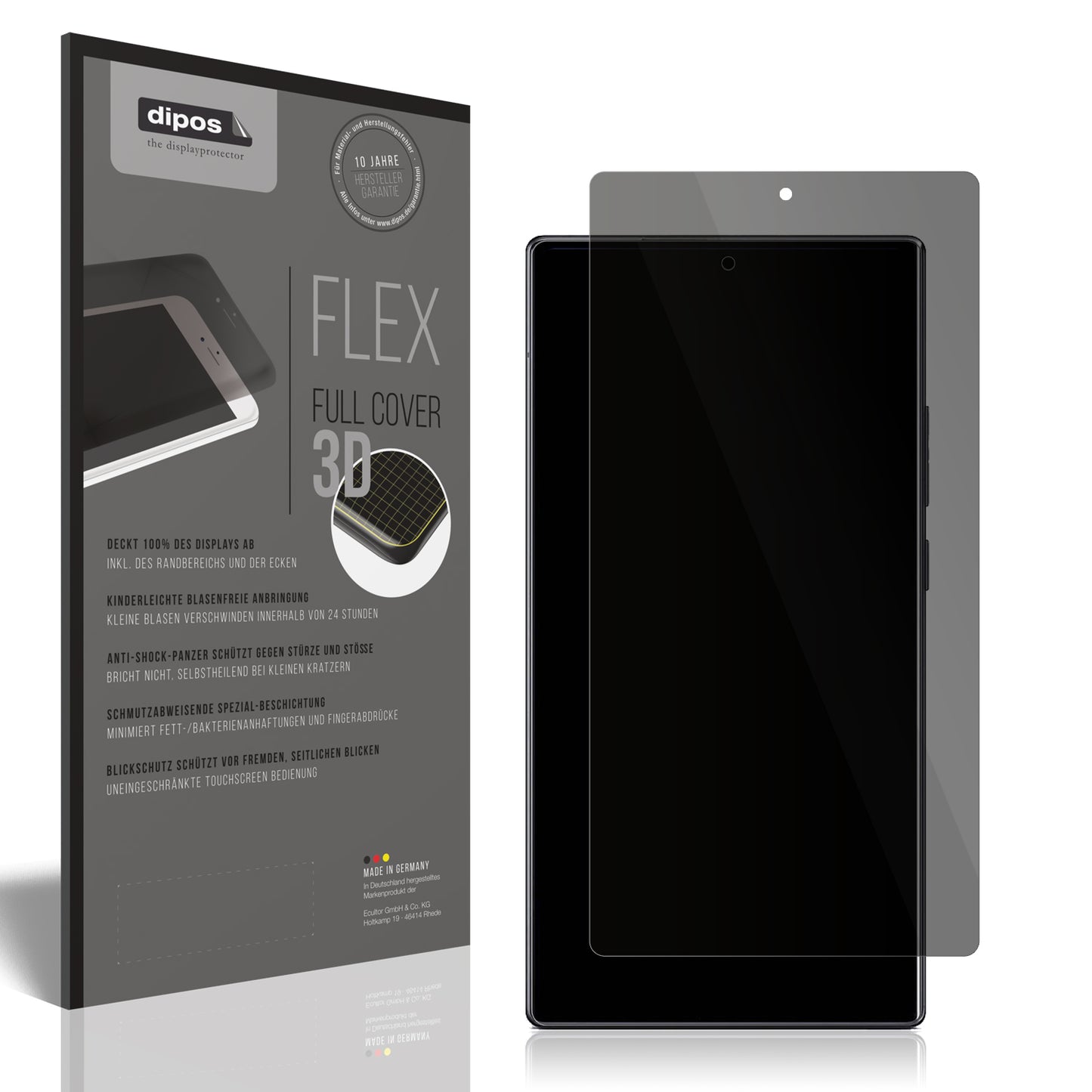 Blickschutzfolie von dipos passend für Nubia Z80 Ultra, 100% Displayabdeckung und blasenfreie Montage