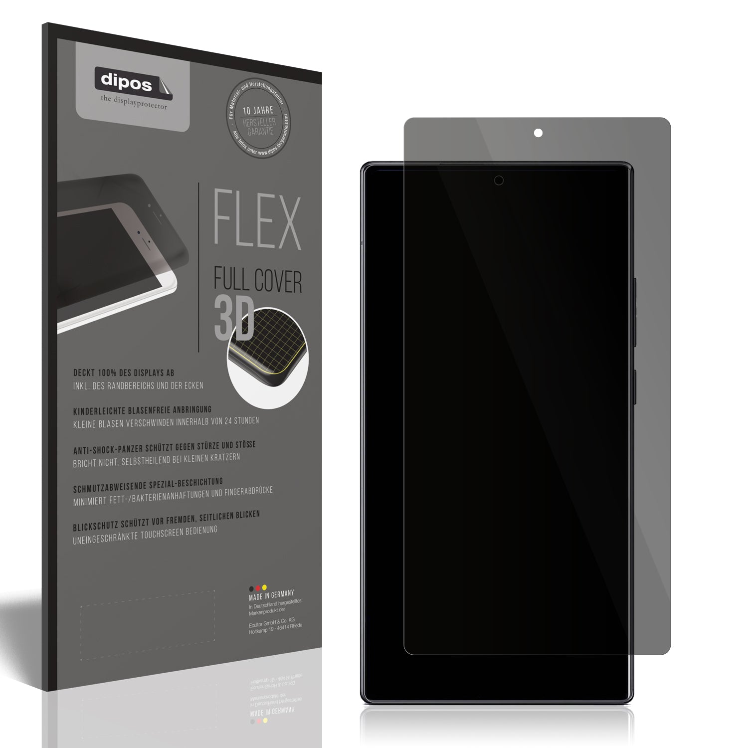 Blickschutzfolie von dipos passend für Nubia Z80 Ultra, 100% Displayabdeckung und blasenfreie Montage