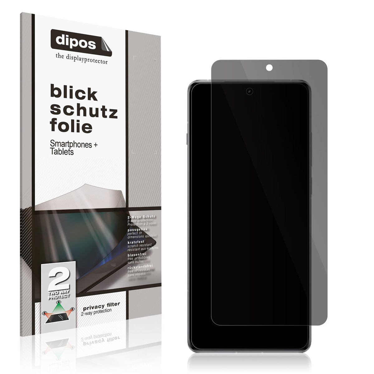 Blickschutzfolie von dipos passend für OnePlus 12, 100% Displayabdeckung und blasenfreie Montage