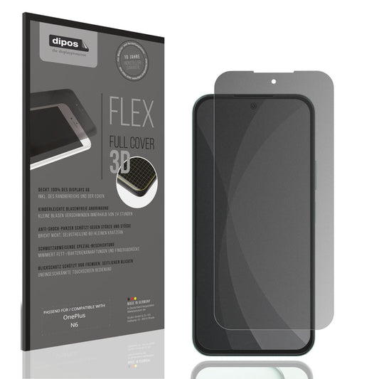 Blickschutzfolie von dipos passend für OnePlus N6, 100% Displayabdeckung und blasenfreie Montage