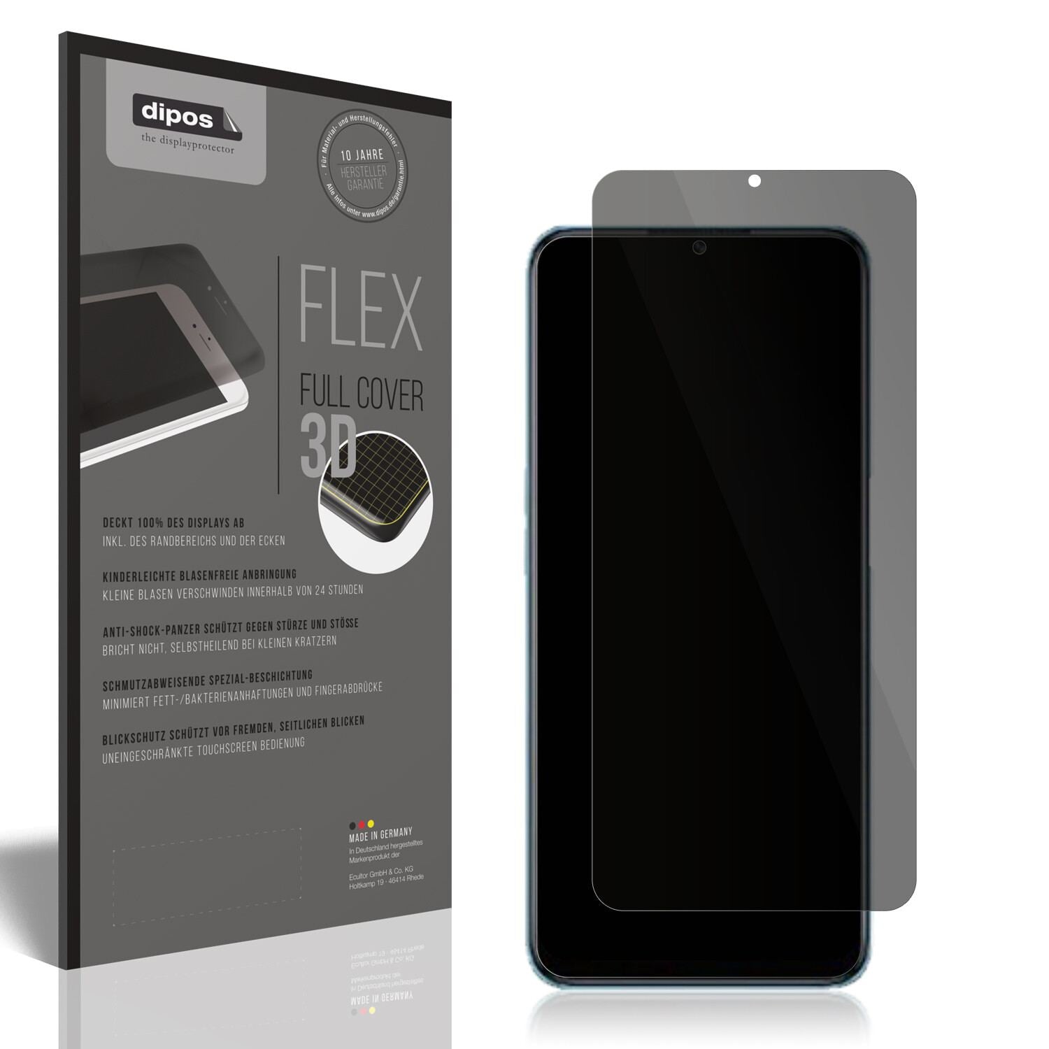 Blickschutzfolie von dipos passend für Oppo A56s, 100% Displayabdeckung und blasenfreie Montage