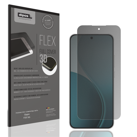 Blickschutzfolie von dipos passend für Oppo F33 5G, 100% Displayabdeckung und blasenfreie Montage