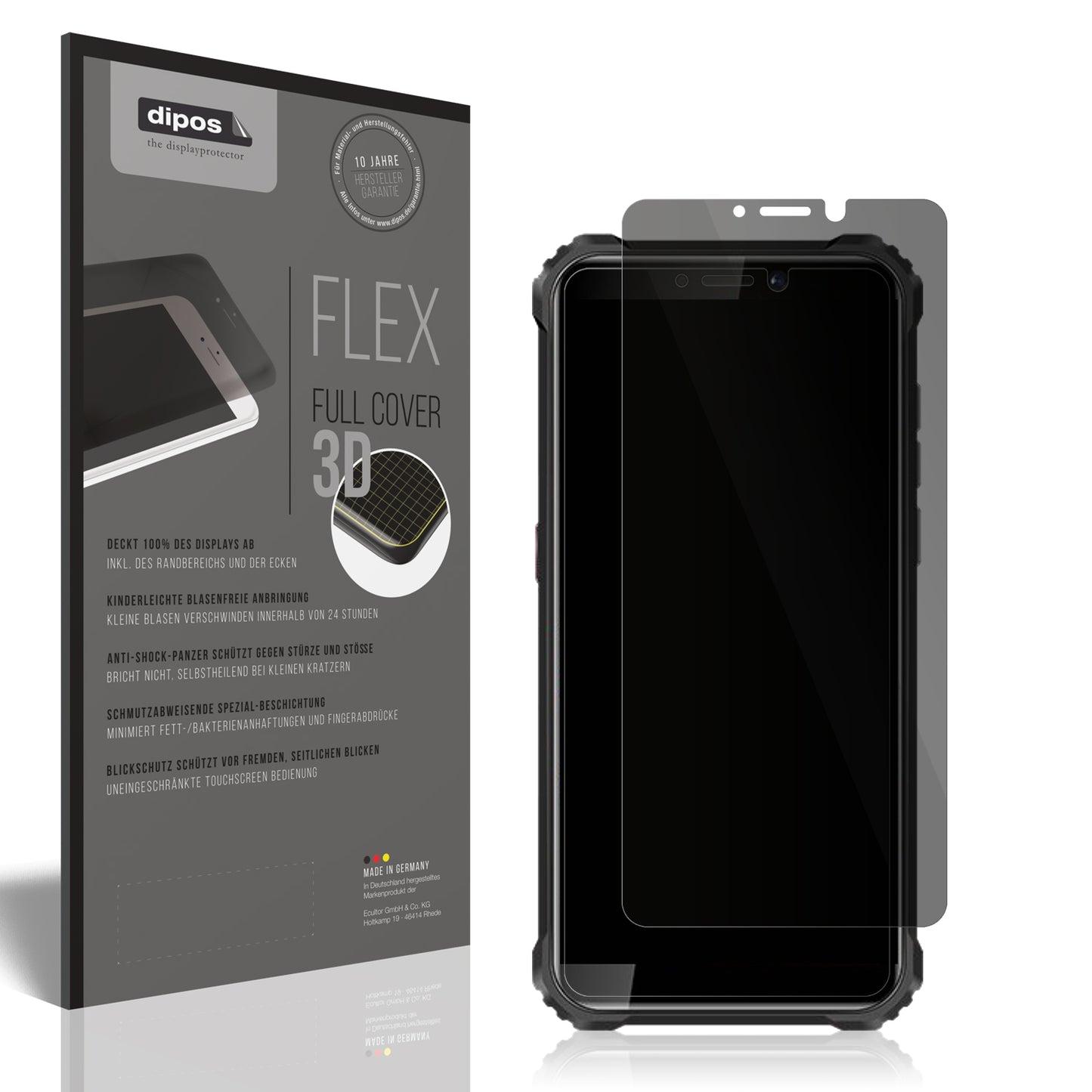 Blickschutzfolie von dipos passend für Oukitel WP5, 100% Displayabdeckung und blasenfreie Montage