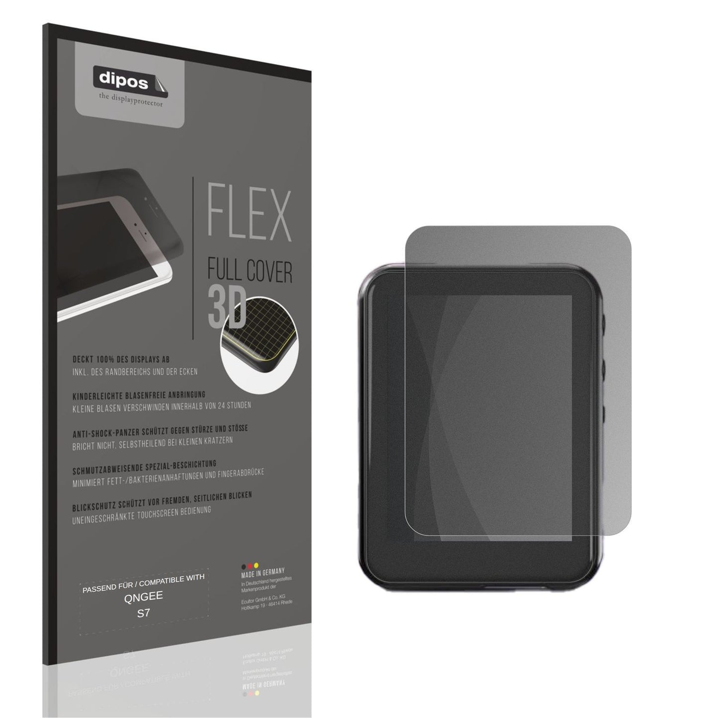 Blickschutzfolie von dipos passend für QNGEE S7, 100% Displayabdeckung und blasenfreie Montage