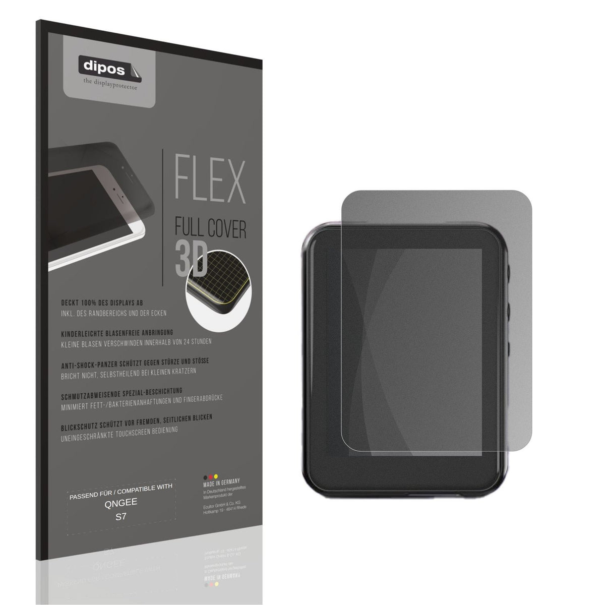 Blickschutzfolie von dipos passend für QNGEE S7, 100% Displayabdeckung und blasenfreie Montage