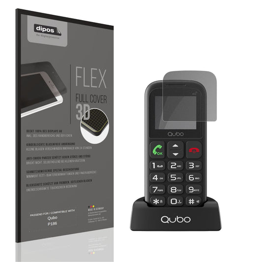 Blickschutzfolie von dipos passend für Qubo P186, 100% Displayabdeckung und blasenfreie Montage