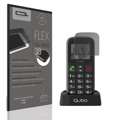 Blickschutzfolie von dipos passend für Qubo P186, 100% Displayabdeckung und blasenfreie Montage