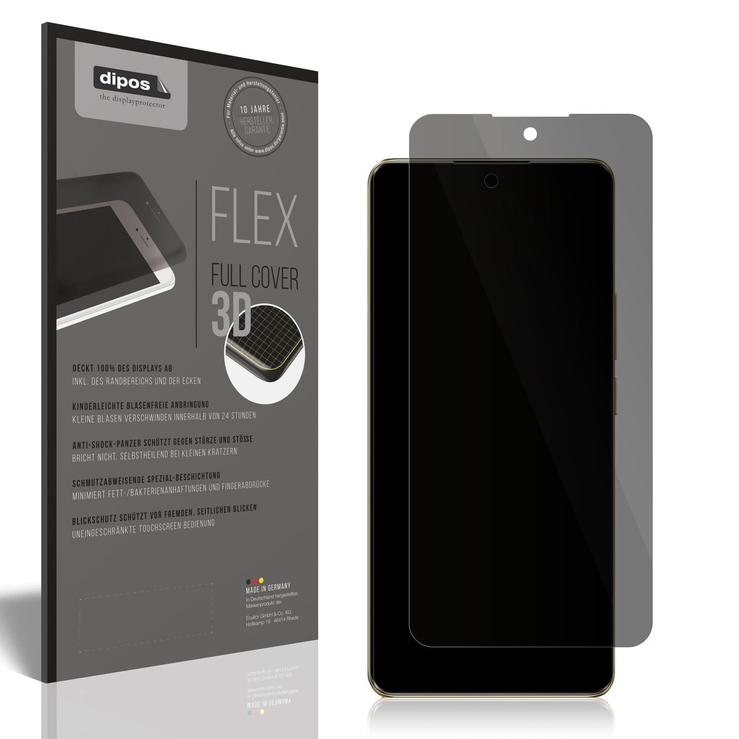 Blickschutzfolie von dipos passend für Realme 12 Pro 5G, 100% Displayabdeckung und blasenfreie Montage