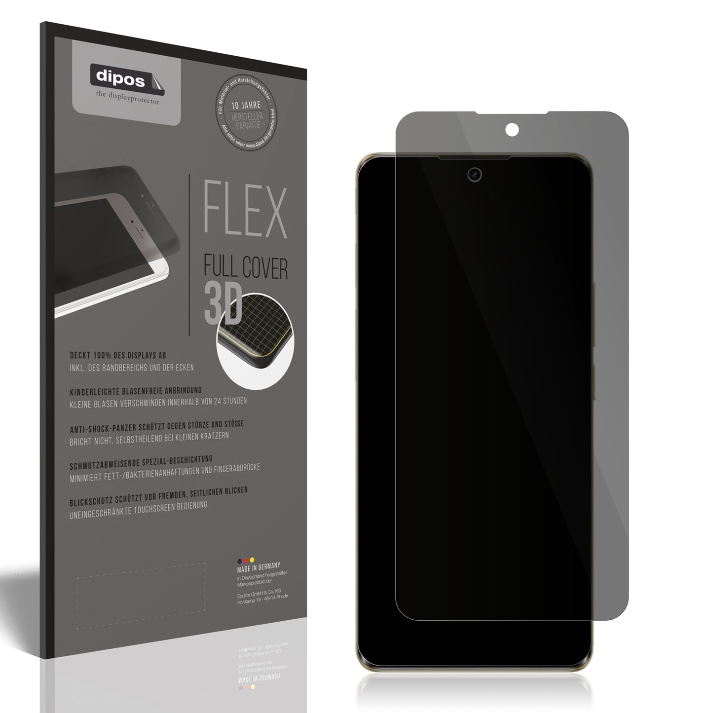 Blickschutzfolie von dipos passend für Realme 12 Pro Plus, 100% Displayabdeckung und blasenfreie Montage