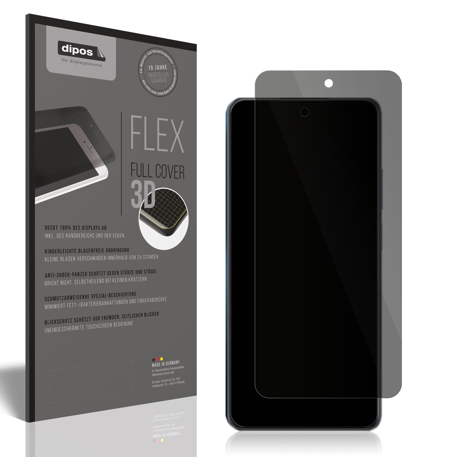 Blickschutzfolie von dipos passend für Realme C65 5G, 100% Displayabdeckung und blasenfreie Montage